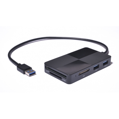 KERPIX - Lecteur de cartes 8-en-1 (USBx3, SD, MSD, MS, CF, XD) USB 3.