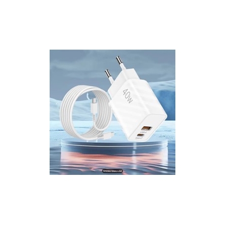 Chargeur mural double 40W USBA + USBC
