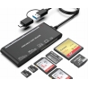 KERPIX - Lecteur de cartes USB 3.0 - 7 cartes - USBA - TypeC