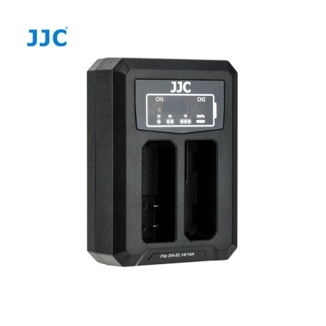 JJC - Chargeur USB pour 2 batteries EN-EL14-14A