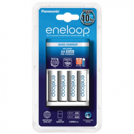 ENELOOP-Chargeur7hBQ-CC17 + 4 PilesAA-NiMh-1900Ah (piles blanches)