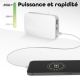 TNB - Chargeur secteur universel pliable 65W à 3 prises (USB-A et US