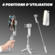 TNB - Mini perche selfie téléscopique 70cm avec trépied et stabilisat