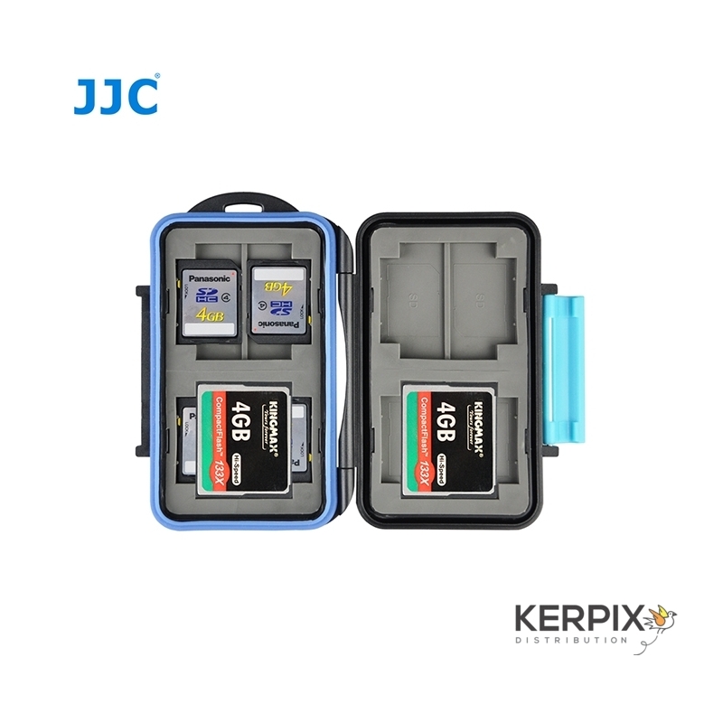 JJC - Boite de rangement étanche cartes mémoire - 4 x CF - 8 xSD