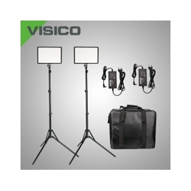 VISICO - Kit panneaux LED 2x50W, 2 pieds d'éclairage 1,80m, 2 adapt s