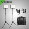 VISICO - Kit panneaux LED 2x50W, 2 pieds d'éclairage 1,80m, 2 adapt s