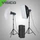 VISICO - Kit d'éclairage studio VL-400 PLUS avec 1 Softbox/1 Paraplui