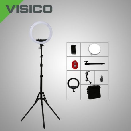 VISICO - Kit éclairage Vlogging avec LED 40W diam.35cm, 3200/5600°K