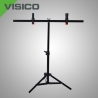 VISICO-Support fond d'écran barre en T, Hauteur 0,75m, largeur 0.60m