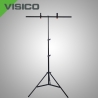 VISICO-Support fond d'écran barre en T, Hauteur 1,90m, largeur 0.90m