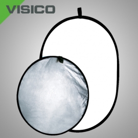 VISICO - Kit de 2 réflecteurs rond + ovale, blanc et argent, 80cm