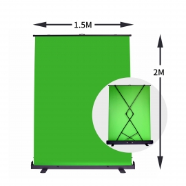 VISICO - Ecran Chromakey vert repliable Larg.1,5m x H.2m