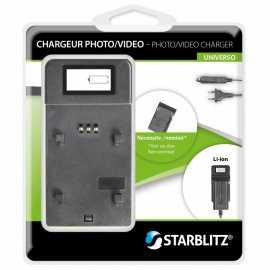 STARBLITZ - Chargeur de batteries photo dédié fonctionnant avec des p
